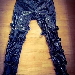 Vintage Gothic Bondage PVC Pants